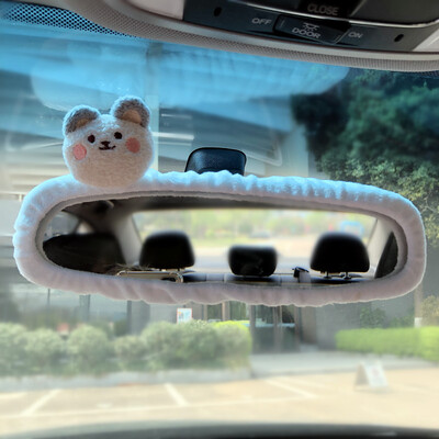 Capac pentru oglindă retrovizoare pentru mașină adorabil elf, drăguț, creativ, oglindă cu personaj coreean, desen cu desene animate, decorare inversă pentru femeie