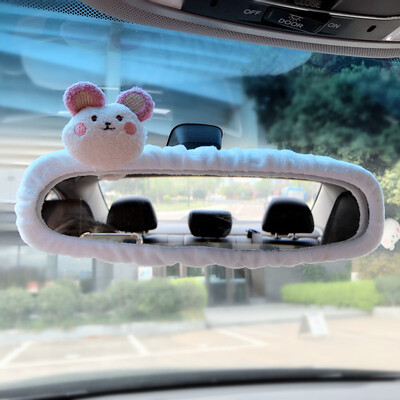 Capac pentru oglindă retrovizoare pentru mașină adorabil elf, drăguț, creativ, oglindă cu personaj coreean, desen cu desene animate, decorare inversă pentru femeie