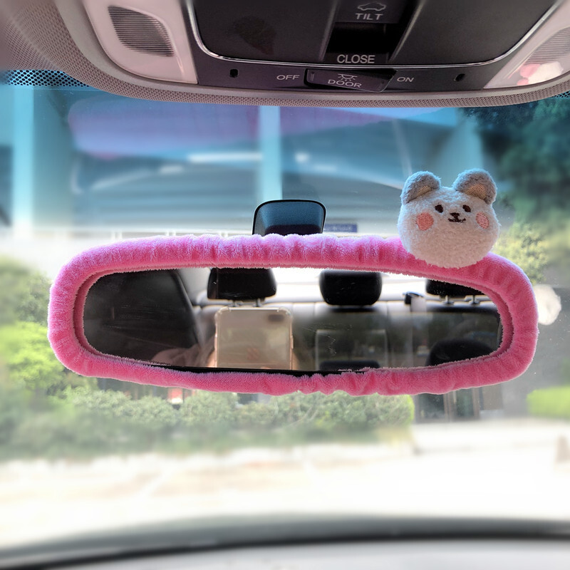 Capac pentru oglindă retrovizoare pentru mașină adorabil elf, drăguț, creativ, oglindă cu personaj coreean, desen cu desene animate, decorare inversă pentru femeie