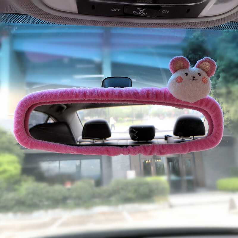 Capac pentru oglindă retrovizoare pentru mașină adorabil elf, drăguț, creativ, oglindă cu personaj coreean, desen cu desene animate, decorare inversă pentru femeie