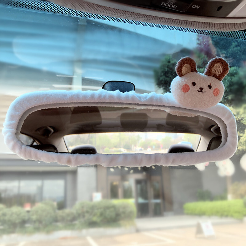 Capac pentru oglindă retrovizoare pentru mașină adorabil elf, drăguț, creativ, oglindă cu personaj coreean, desen cu desene animate, decorare inversă pentru femeie