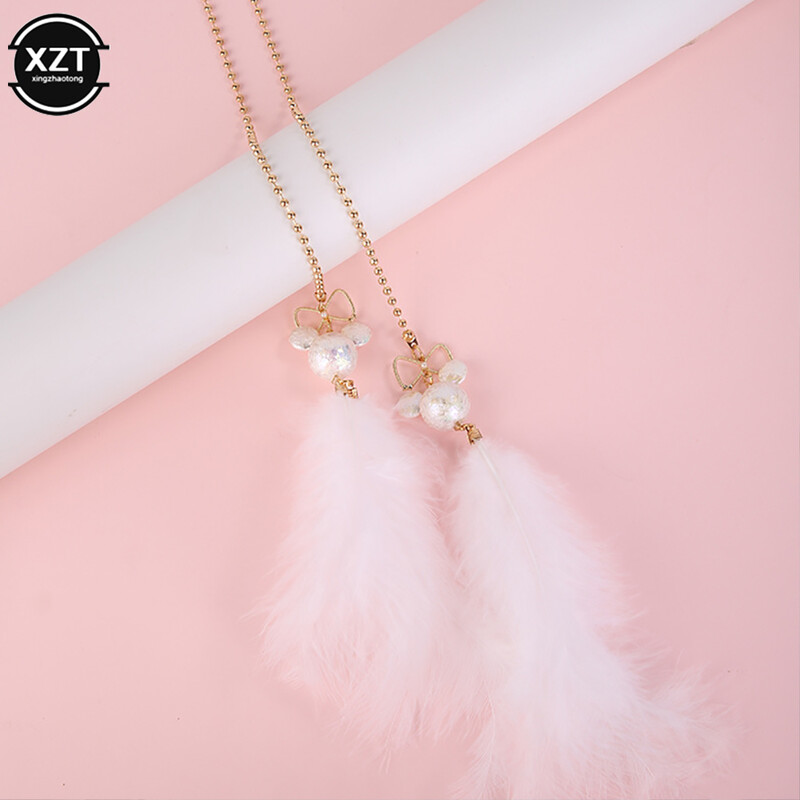 Decorație interioară mașină Oglindă retrovizoare Pandantiv suspendat Arc drăguț Soarece Pandantiv în formă de pene Fată Wowan Bunuri Accesorii auto