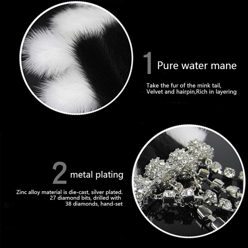 Mada imituoti audinės kailį automobilio pakabukas krištolinis deimantinis galinio vaizdo veidrodis kabantis lapė pliušinis papuošalai žavus automobilio interjeras dekoruoti