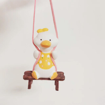 Gipsiniai mieli automobilių priedai Bowknot Swing Duck pakabukas automobilio galinio vaizdo veidrodžio poros priedai Gimtadienio dovanos Automobilių prekės Kvepalai