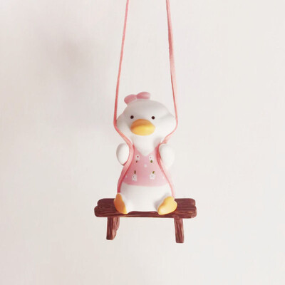 Gipsiniai mieli automobilių priedai Bowknot Swing Duck pakabukas automobilio galinio vaizdo veidrodžio poros priedai Gimtadienio dovanos Automobilių prekės Kvepalai