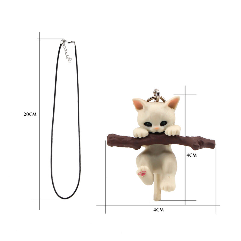 Automašīnas kulons Atpakaļskata spoguļa noformējums Cute Branch Cat Auto Piekarināms Ornaments Automašīnas Salona piederumi Dekors Dāvana