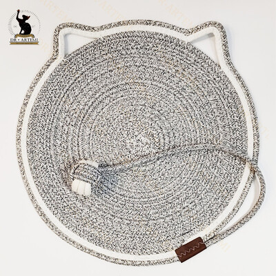 Tampă rotundă portabilă pentru zgârieturi pentru pisici cu bile de jucărie Placă pentru zgârieturi pentru pisici țesute covoraș de odihnă pentru pisici Covoraș de dormit jucărie cu gheare pentru pisici