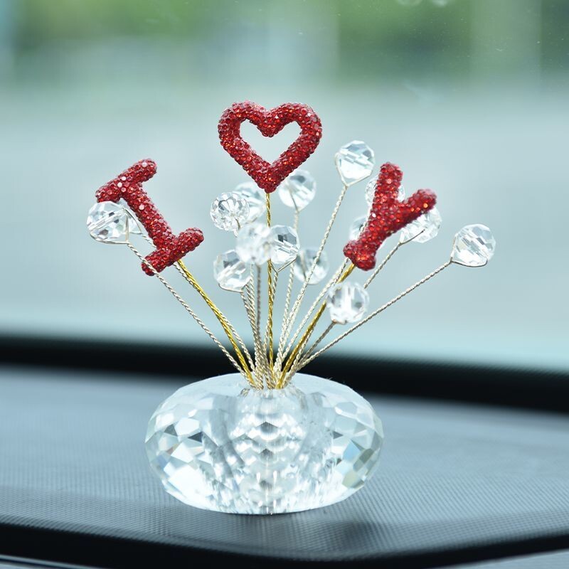 Kūrybingi kiniško stiliaus krištolo lotoso automobilio papuošalai