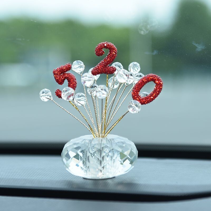 Kūrybingi kiniško stiliaus krištolo lotoso automobilio papuošalai