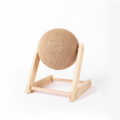 Kamuoliniai žaislai su katėmis, sizaliu ir medžiu, stabilus trikampis kačių daiktas patalpoje Tvirtas braižantis kietas įbrėžimas ant stovo sukimosi