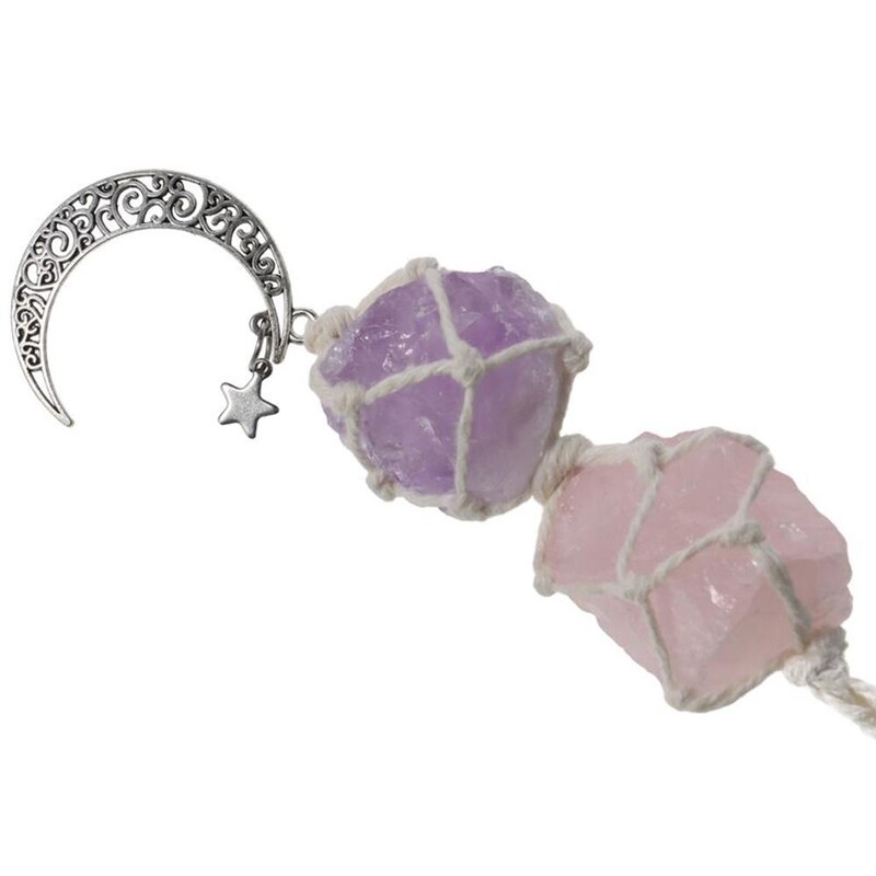 Kabantys kristalai Automobilių priedai Vaizdo veidrodžių pakabinami papuošalai, Automobilių interjero priedai, Mėnulio žvaigždės galinio vaizdo veidrodžių dekoracijos