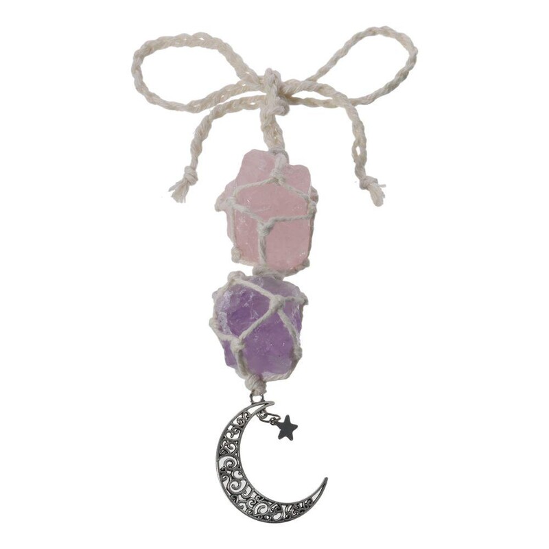 Kabantys kristalai Automobilių priedai Vaizdo veidrodžių pakabinami papuošalai, Automobilių interjero priedai, Mėnulio žvaigždės galinio vaizdo veidrodžių dekoracijos