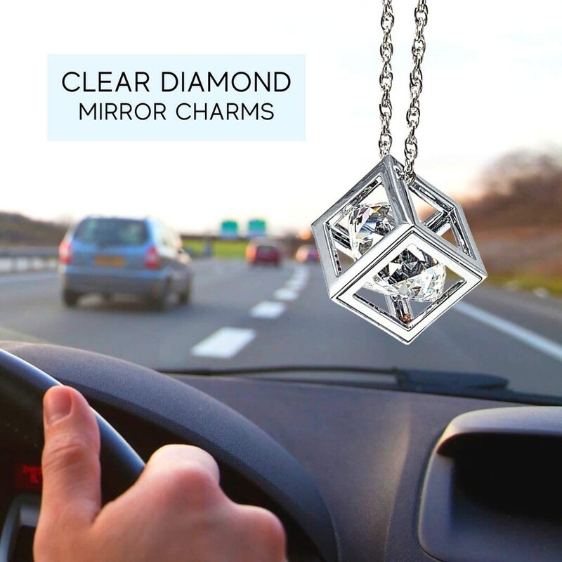 DSYCAR 1buc pandantiv masina cristale cub brelocuri masina decorare oglinda retrovizoare ornamente auto suspendat suspensie interioara