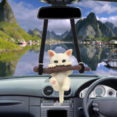 Drăguț crengă pisică ornamente suspendate pandantiv mașină interior auto iubitori de pisici oglindă retrovizoare automată decorare accesorii ornamente