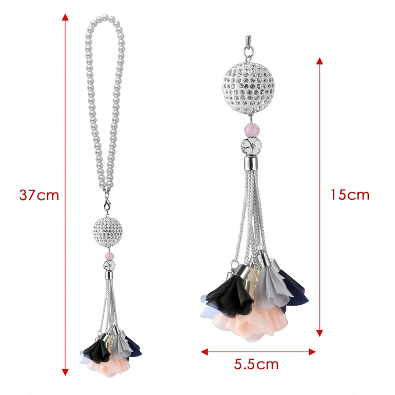 Prívesok do auta, luxusný krištáľový diamantový guľôčkový záves, ozdoby na zavesenie automobilov, závesné ozdoby na spätné zrkadlo, doplnky do auta.