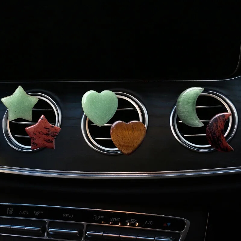 3 vnt. / rinkinys Crystal Moon Star Love Car Oro išleidimo angos apdailos spaustukas Auto salonas Oro kondicionierius Burnos dekoro spaustukai Automobilių priedai