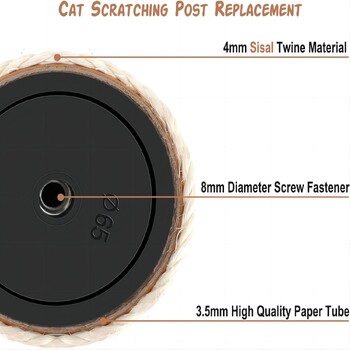 1 Αντικατάσταση στύλου γρατσουνίσματος γάτας Root M8, Αντικατάσταση στύλου για δέντρο γάτας με φυσικό σιζάλ, αντικατάσταση στύλου γρατσουνίσματος γάτας για γατάκι