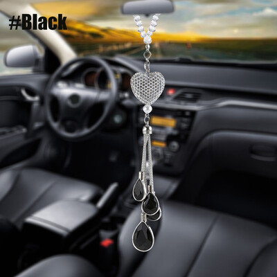 Bling automobilio pakabukas krištolinis rutulys ir lašai automobilio pakabukai galinio vaizdo veidrodžio apdaila Automobilio papuošalai kabanti vidinė pakaba