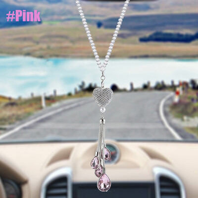 Bling automobilio pakabukas krištolinis rutulys ir lašai automobilio pakabukai galinio vaizdo veidrodžio apdaila Automobilio papuošalai kabanti vidinė pakaba