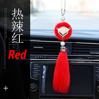 Crystal Car Fox Head pakabukas automobilio galinio vaizdo veidrodėlis su deimantais kabančiu pakabuku Automobilių priedai Vidinis pakabukas Kūrybinės dovanos