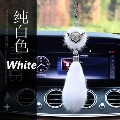 Crystal Car Fox Head pakabukas automobilio galinio vaizdo veidrodėlis su deimantais kabančiu pakabuku Automobilių priedai Vidinis pakabukas Kūrybinės dovanos
