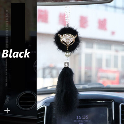 Crystal Car Fox Head pakabukas automobilio galinio vaizdo veidrodėlis su deimantais kabančiu pakabuku Automobilių priedai Vidinis pakabukas Kūrybinės dovanos
