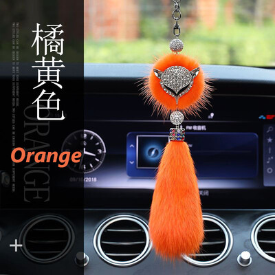 Crystal Car Fox Head pakabukas automobilio galinio vaizdo veidrodėlis su deimantais kabančiu pakabuku Automobilių priedai Vidinis pakabukas Kūrybinės dovanos