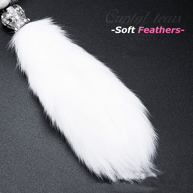 Crystal Car Fox Head pakabukas automobilio galinio vaizdo veidrodėlis su deimantais kabančiu pakabuku Automobilių priedai Vidinis pakabukas Kūrybinės dovanos