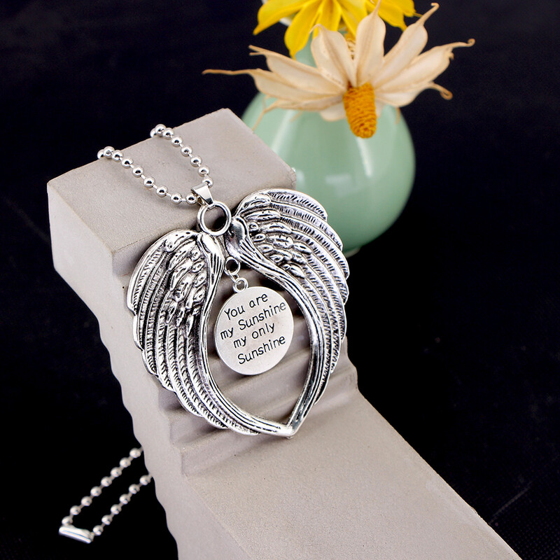 Tu esi mana saulīte smaidoša sirds Eņģeļa spārns Atpakaļskata Spoguļa Dekorācija Piekarināmi Auto Kulonu Rotājumi Auto Piederumi