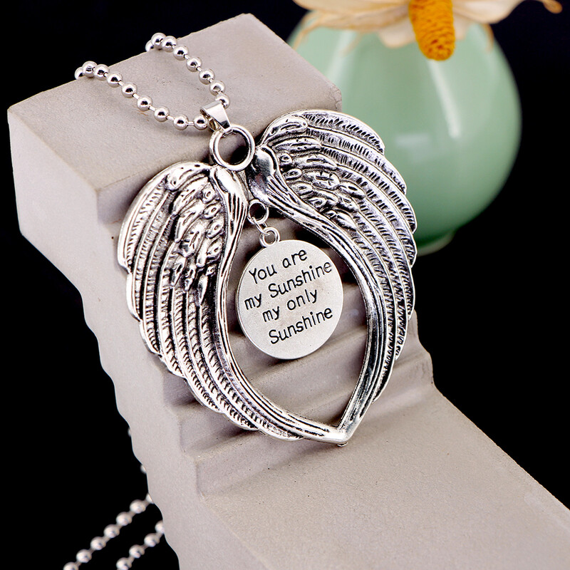 Tu esi mana saulīte smaidoša sirds Eņģeļa spārns Atpakaļskata Spoguļa Dekorācija Piekarināmi Auto Kulonu Rotājumi Auto Piederumi