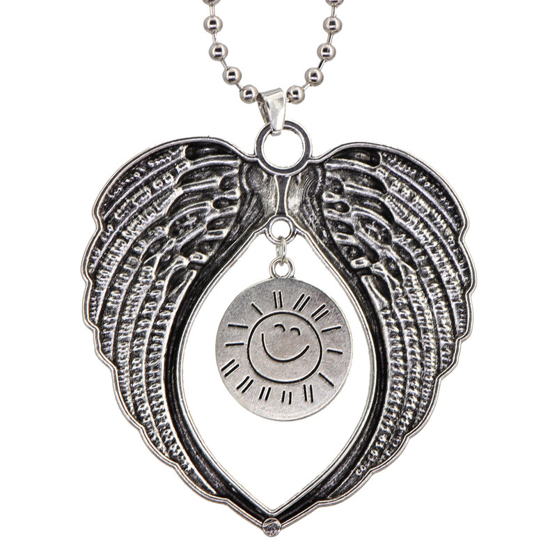 Tu esi mana saulīte smaidoša sirds Eņģeļa spārns Atpakaļskata Spoguļa Dekorācija Piekarināmi Auto Kulonu Rotājumi Auto Piederumi