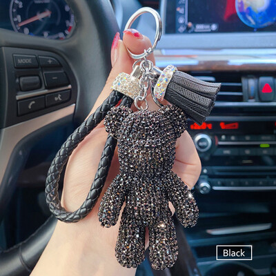 Karikatūra Dimanta kristāla priekšgala lācis auto kulons spogulis piekārtiem rotājumi Bling automašīnas interjera dekorēšana vīriešu/sieviešu aksesuāri