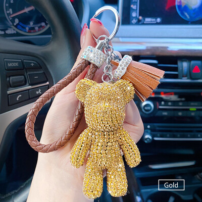 Karikatūra Dimanta kristāla priekšgala lācis auto kulons spogulis piekārtiem rotājumi Bling automašīnas interjera dekorēšana vīriešu/sieviešu aksesuāri