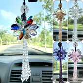 Cristal Floare Soare Ciciuc Artizanat Pandantiv Petale Ornament pentru agățat mașină Decor Oglindă retrovizoare Auto Accesorii pentru stilul mașinii Femei
