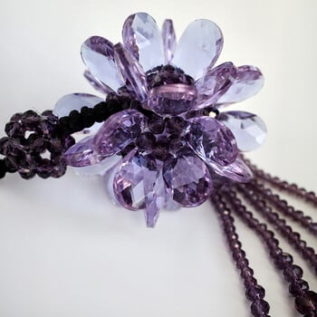 Crystal Sun Flower Tassel Craft Κρεμαστό Κρεμαστό Πέταλα Αυτοκινήτου Κρεμαστό Στολίδι Αυτόματος Καθρέφτης Πίσω όψη Διακόσμηση αυτοκινήτου Αξεσουάρ στυλ αυτοκινήτου Γυναικεία