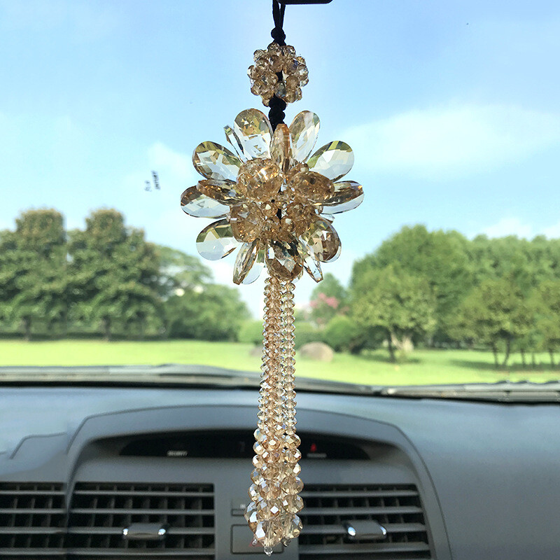 Cristal Floare Soare Ciciuc Artizanat Pandantiv Petale Ornament pentru agățat mașină Decor Oglindă retrovizoare Auto Accesorii pentru stilul mașinii Femei