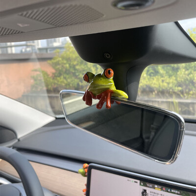 Automobilių papuošalai Centrinės konsolės Kompiuterio ekranas Gulėjimas Varlės modelis Maži papuošalai Kūrybingi Juokingi varlė Automobilio interjero papuošalai