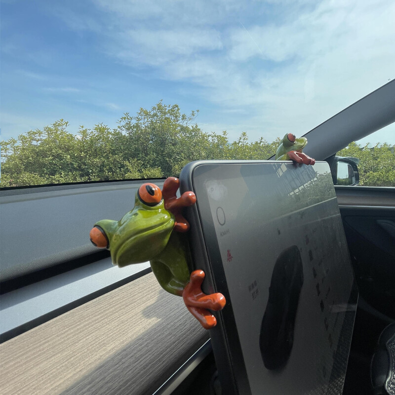 Automobilių papuošalai Centrinės konsolės Kompiuterio ekranas Gulėjimas Varlės modelis Maži papuošalai Kūrybingi Juokingi varlė Automobilio interjero papuošalai