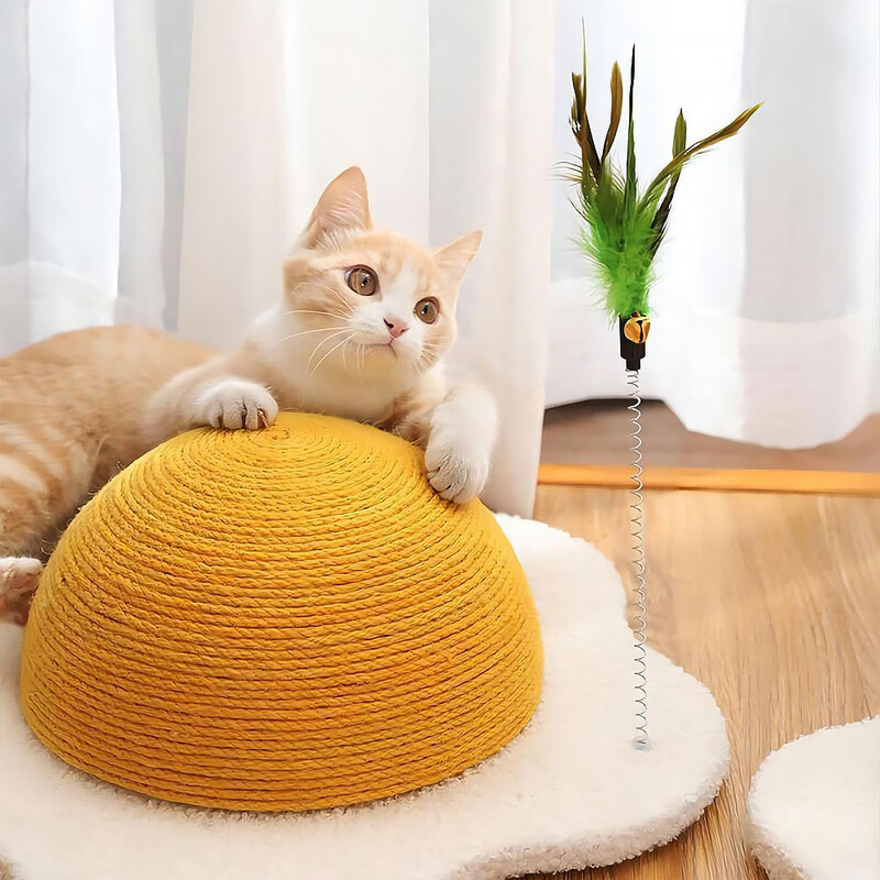 Egg Scart pentru pisici Egg Series Pisică Sisal Scratcher Jucărie Pisică Tijă Jucărie Gălbenuș de ou