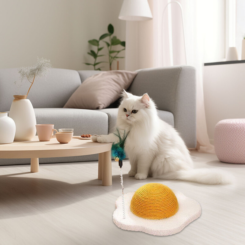 Egg Scart pentru pisici Egg Series Pisică Sisal Scratcher Jucărie Pisică Tijă Jucărie Gălbenuș de ou