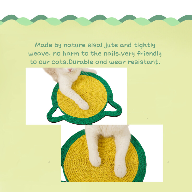 Covoraș pentru zgâriat pisici, Covoraș pentru zgâriat pisici din sisal natural, Covor pentru zgâriat orizontal pentru podea pentru pisici, protejează covoare și canapele 33*30cm
