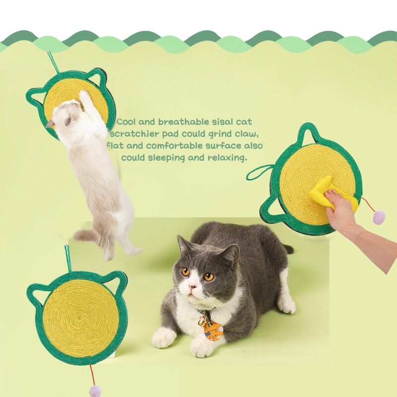 Covoraș pentru zgâriat pisici, Covoraș pentru zgâriat pisici din sisal natural, Covor pentru zgâriat orizontal pentru podea pentru pisici, protejează covoare și canapele 33*30cm