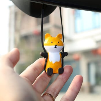 Cute FOX Decoration Swing γύψινος καθρέφτης αυτοκινήτου Διακόσμηση εσωτερικών χώρων Δημοφιλή στολίδια για κρεμαστά αυτοκινήτου Κρεμαστό καθρέφτη αυτοκινήτου