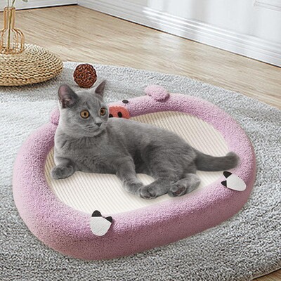 Sizala kaķu skrāpis, kaķu skrāpēšanas gulta, ovāls mājdzīvnieku piederumi, skrāpējamais dēlis iekštelpu kaķu kaķu atpūtas telpai kaķu kaķēnam