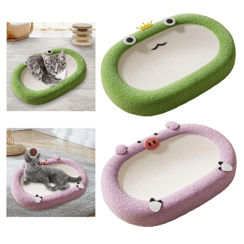 Sizala kaķu skrāpis, kaķu skrāpēšanas gulta, ovāls mājdzīvnieku piederumi, skrāpējamais dēlis iekštelpu kaķu kaķu atpūtas telpai kaķu kaķēnam