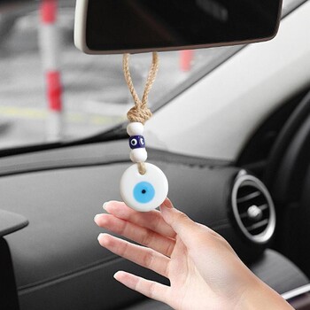 Evil Eye Ornament Evil Eye Изглед отзад Автомобилен орнамент Турско синьо Evil Eye висулка Evil Eye Charm Lucky Car Interior Decoration