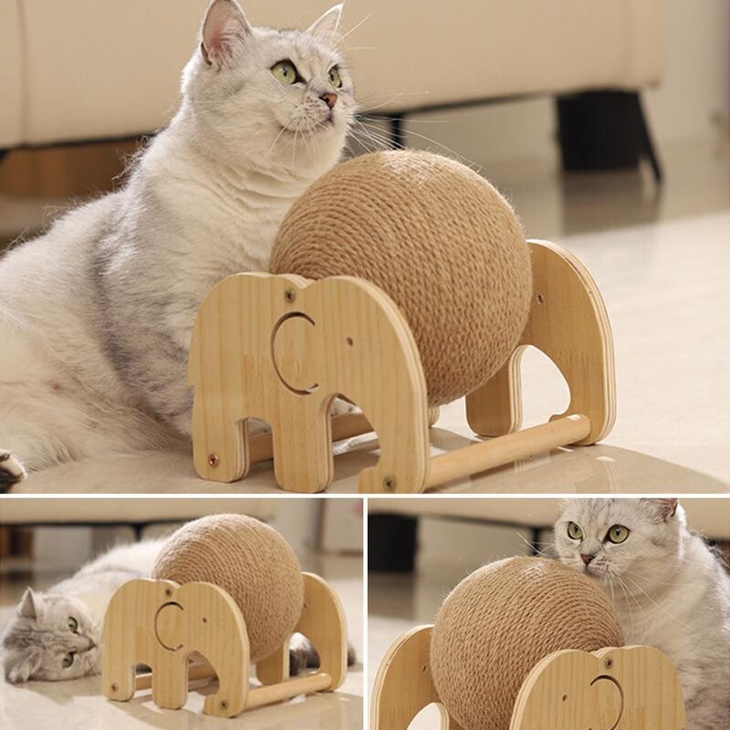 Kaķu skrāpējamā bumba, neslīdoša, interaktīva rotaļlieta iekštelpu kaķu vingrošanas ritenis mājdzīvnieku mēbeles nodrošina kaķu lietas ar stabilu pamatni