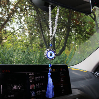 Ciucuri de cristal Ochi albaștri Accesorii pentru mașină Ochi de demon Oglindă retrovizoare auto pandantiv Decorare mașină Cadouri de Halloween Talisman pentru bărbat