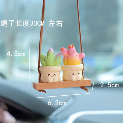 Cactus colorat Oglinda retrovizoare pentru mașină pandantiv Accesorii pentru decorarea interioară a mașinii Decorarea mașinii Cadou de aniversare Accesorii pentru cuplu