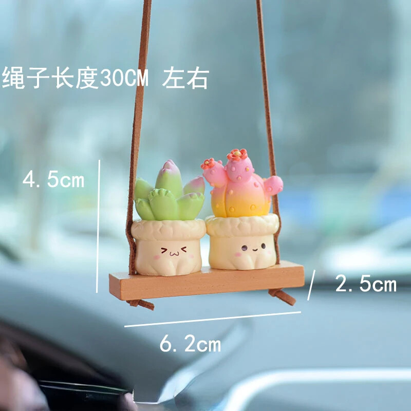 Cactus colorat Oglinda retrovizoare pentru mașină pandantiv Accesorii pentru decorarea interioară a mașinii Decorarea mașinii Cadou de aniversare Accesorii pentru cuplu